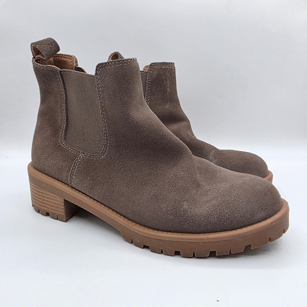 Blondo Mayes Chelsea Boot Brown Waterproof Suede Lug Sole Womens 10M